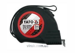Рулетка YATO : L= 5 м х 25 мм. з нейлоновим покриттям, магнітним наконечником [12/60]