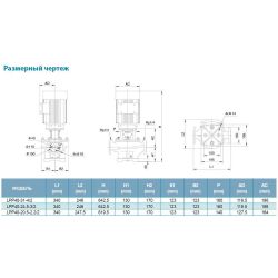 Насос відцентровий вертикальний 380В 2.2кВт Hmax 24.5м Qmax 583л/хв LEO 3.0 LPP40-20.5-2.2/2 (7714153)