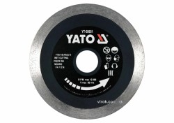 Диск відрізний алмазний по гресу, склу, кераміці YATO Ø=115х1.6х10х22.2 мм,в мокрому режимі [20/200]