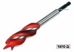Свердло по дереву YATO : Ø= 22 мм, L= 165 мм, HRC 40-45 з 4 пругами, HEX- 1/4