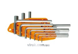 Ключі 6-гранні L-подібні VOREL : М1,5-10. Cr-V. Набір 10 шт. [10/60]