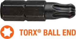 Насадка викруткова USH Industry : TORX T10K x 25 мм BallEnd заокруглена, Уп. 10 шт.