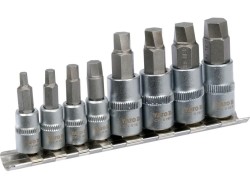 Головки торцеві з насад HEX спіральні для видалення зірв гвинтів YATO: до квадр. 1/4