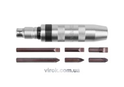 Викрутка реверсивна ударна YATO : Цільнометалева, 6 насадок, квадрат1/2