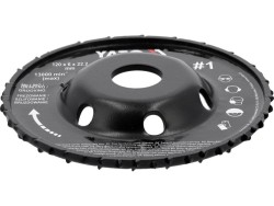 Диск-фреза випуклий до КШМ YATO по дереву, шпаклівці, гіпсу; Ø=120/22.2 мм, t= 16/6мм шорстк №1 [10]