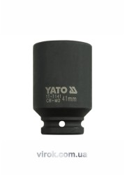Головка торцева ударна 6-гранна YATO : подовжена, квадрат 3/4
