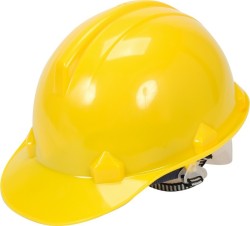 Каска для захисту голови VOREL жовта з матеріалу HDPE [30/120]