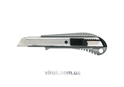 Ніж VOREL з висувним лезом з відломними сегментами : М= 18 мм, металевий корпус [12/120]