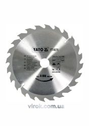 Диск пиляльний победітовий по дереву YATO: 250х30х3.2х2.2 мм, 24 зубці, R.P.M до 6000 1/хв [10/20]