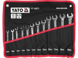 Ключі комбіновані до гайок- вічка шарнірні з храповим механіз YATO М 8-19 мм, Хр-Ван, 12шт. в плахті