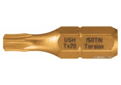 Насадка викруткова USH ISOTIN : TORX T30 x 25 мм. Torsion, титанове покриття. Уп. 10 шт.