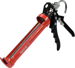 Пістолет для нанесення герметиків з фіксатором YATO : півкруглий, L= 225 мм, W= 60 мм [12/432]