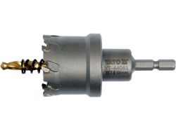 Свердло коронка по металу TCT YATO: Ø38 x103 мм, товщ. до 25мм, з напрямним, 6-гран. хвост 1/4" [10]