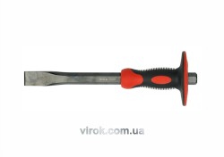 Зубило YATO плоске з захисною ручкою: l= 300 мм, b= 25 мм, Cr-V [4/24]