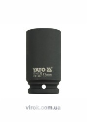 Головка торцева ударна 6-гранна YATO : подовжена, квадрат 3/4