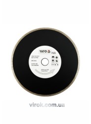 Диск алмазний суцільний YATO : Ø= 230x5,3x22,2 мм. H= 2,7 мм. для мокрої різки [10/40]