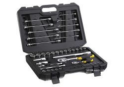 Набір головок торцевих і ключів STANLEY : 1/4", 1/2", з інструментами, в футлярі, 41 шт.