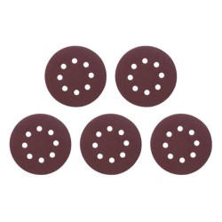 Круг наждаковий самоклеючий 125 мм з отворами , папір клас С, густина 140 г/м2, К80, уп. 5 од. INTERTOOL BT-0585