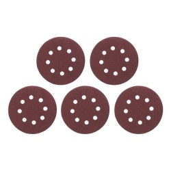 Круг наждаковий самоклеючий 125 мм з отворами , папір клас С, густина 140 г/м2, К100, уп. 5 од. INTERTOOL BT-0586