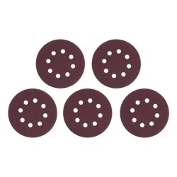 Круг наждаковий самоклеючий 125 мм з отворами , папір клас С, густина 140 г/м2, К120, уп. 5 од. INTERTOOL BT-0587