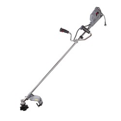 Тример електричний, 1400 Вт, 230 В~50 Гц, 7500 об/хв, плавний пуск,рем.привід, діаметр обертання диска/ліски 255/420 мм, котушка + 3-х зубчастий ніж INTERTOOL DT-2258