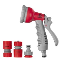 Пістолет-розпилювач для поливу 8-ми функціональний (центральний, туман, душ, кутовий, повний, злива, конічний, плаский) + адаптер універсальний з внутрішньою різьбою 1/2