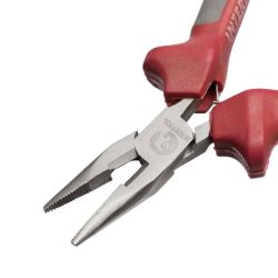 Плоскогубці подовжені прямі прецизійні з двокомпонентними накладками на рукоятки, 115 мм INTERTOOL NT-0102