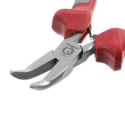 Плоскогубці подовжені вигнуті прецизійні з двокомпонентними накладками на рукоятках, 115 мм INTERTOOL NT-0103