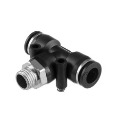З'єднання цангове Т-подібне для поліуретанових та ін. шлангів 10*10 мм, 1/4