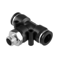 З'єднання цангове Т-подібне для поліуретанових та ін. шлангів 12*12 мм, 1/4