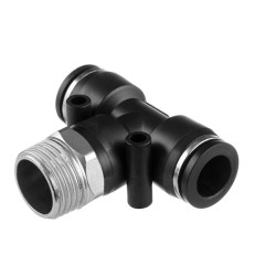 З'єднання цангове Т-подібне для поліуретанових та ін. шлангів 12*12 мм, 1/2