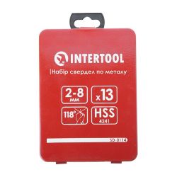 Набір свердел по металу HSS, 13 шт (2.0 - 8.0), полірована сталь INTERTOOL SD-0114